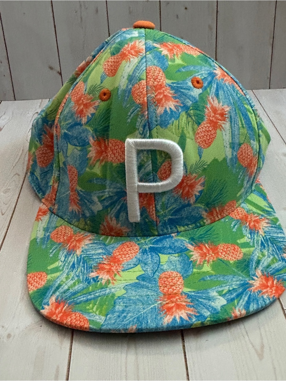 Puma Aloha Golf Hat Tropical Pineapple Trucker SnapBack Men’s Women’s